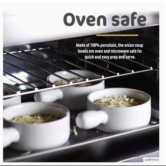 New French Onion Soup Bowls with Handles Set 12 oz - Picture 3 of 7